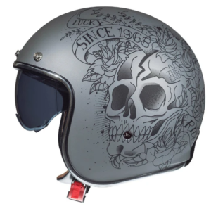 CASQUE JET MT HELMETS LE MANS 2 SV SKULL & ROSES A2