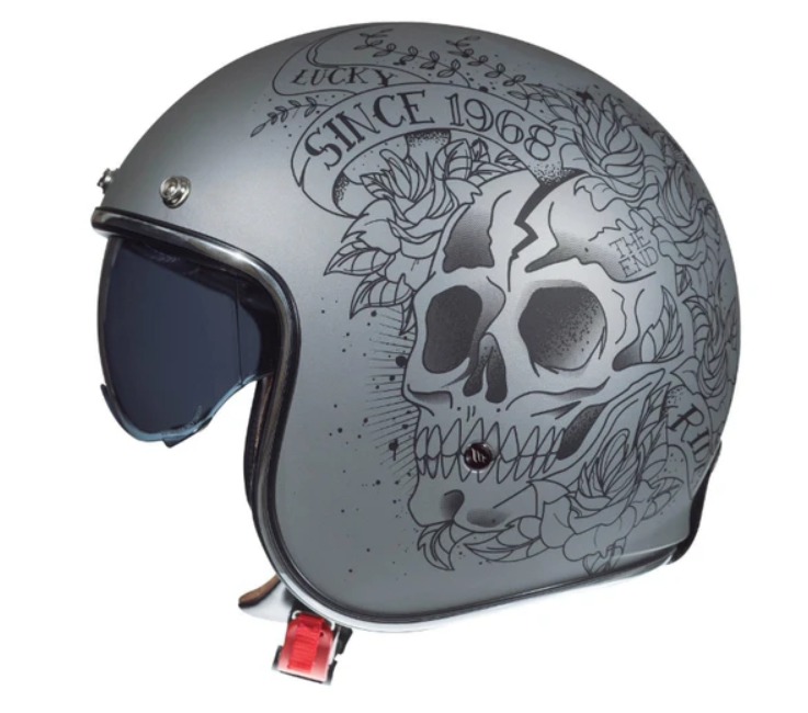 CASQUE JET MT HELMETS LE MANS 2 SV SKULL & ROSES A2