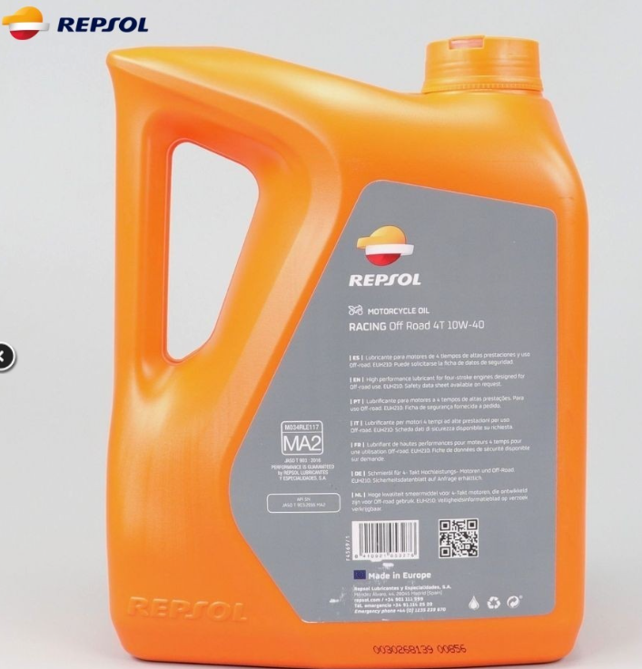 Huile moteur Repsol Moto Racing Off Road 10W-40 100 % Synthèse – 4 Temps – Image 2